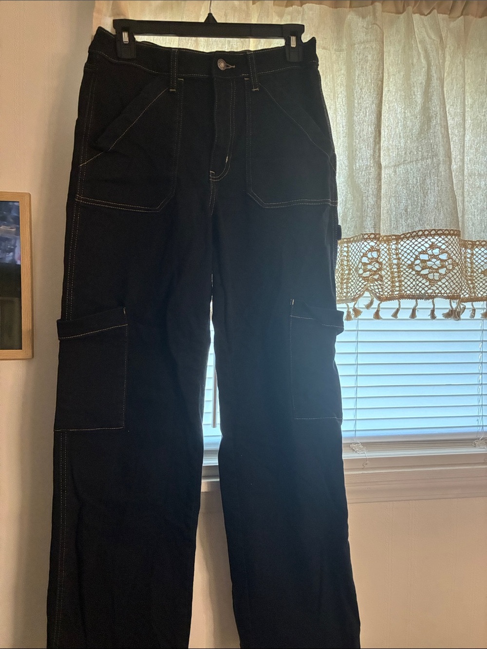 Arizona Jean Company Black Wide Leg Cargo Jeans